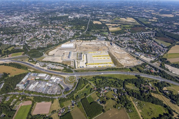 Aerial photo, MARK 51°7, new building Zess, Nordhausen-Ring and motorway A448, Laer, Bochum, Ruhr