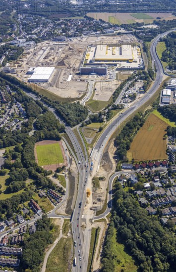 Aerial photo, MARK 51°7, new building Zess, Nordhausen-Ring and motorway A448, Laer, Bochum, Ruhr