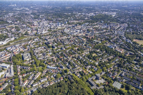 Aerial view, Ehrenfeld, Romanusplatz, Wiemelhausen, Bochum, Ruhr area, North Rhine-Westphalia,