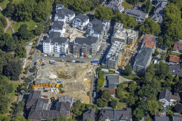 Aerial view, new development area, penthouse flats Herderallee, Wielandstraße, Gleisdreieck,