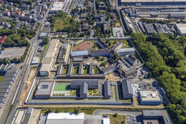 Aerial view, JVA correctional facility Bochum, prison, above area at Castroper Straße for the
