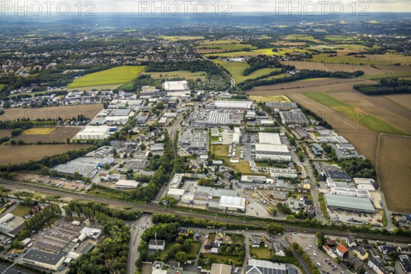 Aerial view, industrial area west, Berliner Straße, Sevinghausen, Bochum, Ruhr area, North