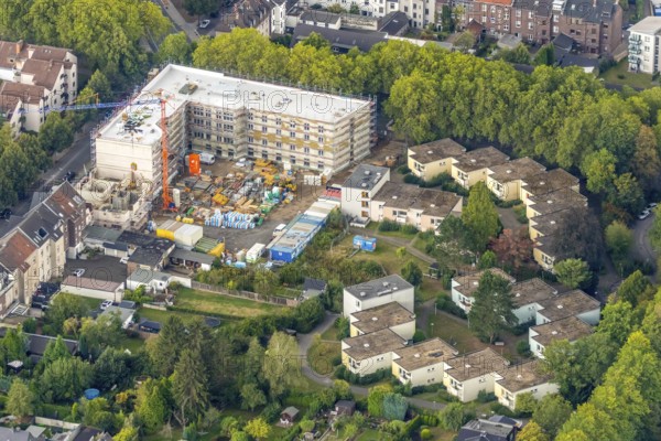 Aerial view, residential quarter with care facility Am Beisenkamp, Wattenscheid, Bochum, Ruhr area,