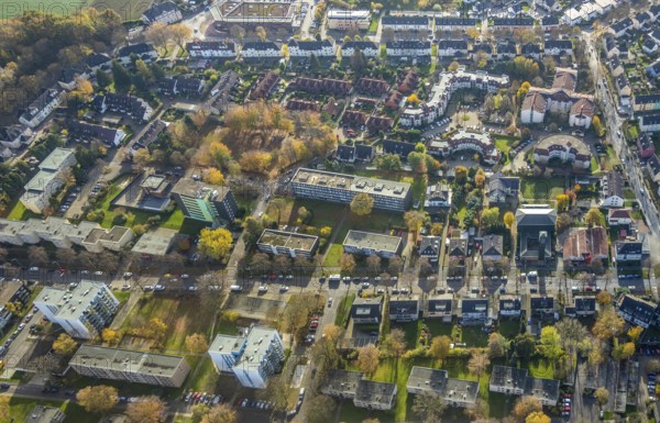 Residential area high-rise buildings Im Hagenacker, Winterkamp, Bergen, Bochum, Ruhr area, North