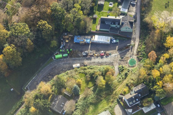 Construction site road construction Im Brennholt, Bergen, Bochum, Ruhr area, North