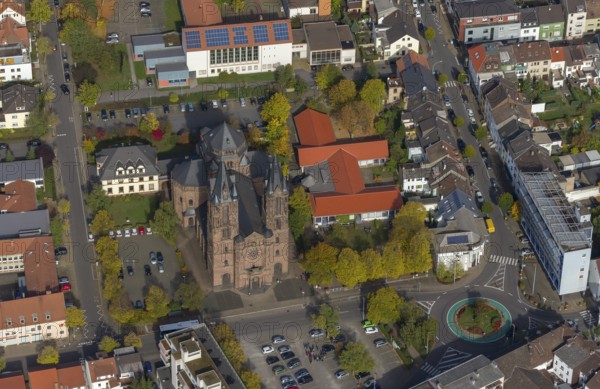 St. Sacrament Saardom, Dillingen/Saar, Saarland, Germany, Europe, aerial photo, birds-eyes view,