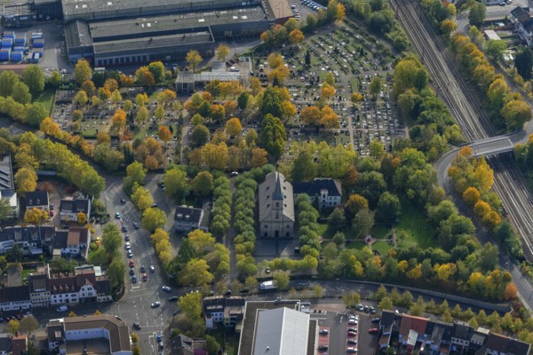 St. Johann Dillingen, Dillingen/Saar, Saarland, Germany, Europe, aerial photo, birds-eyes view,