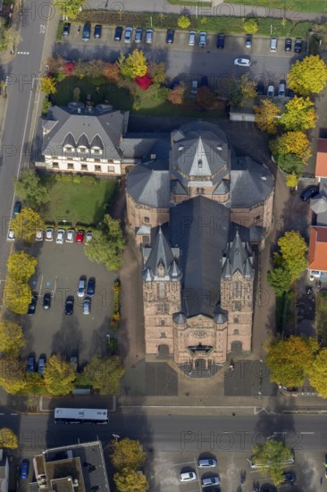 St. Sacrament Saardom, Dillingen/Saar, Saarland, Germany, Europe, aerial photo, birds-eyes view,