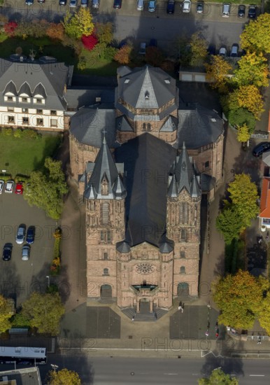 St. Sacrament Saardom, Dillingen/Saar, Saarland, Germany, Europe, aerial photo, birds-eyes view,