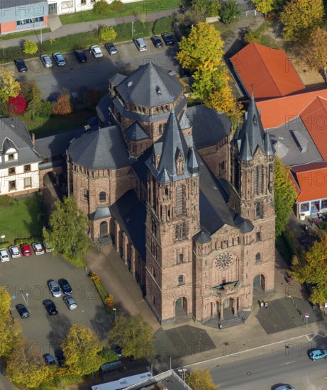 St. Sacrament Saardom, Dillingen/Saar, Saarland, Germany, Europe, aerial photo, birds-eyes view,