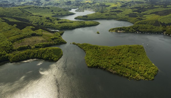 Rurstausee, Rurtalsperre Schwammenauel second largest reservoir in Germany, Heimbach, Eifel, North