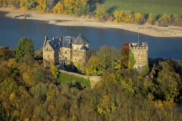 Rheineck Castle in the Rhine Valley, Rhine, autumn foliage, Bad Breisig, Ahrweiler district,