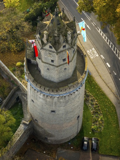 The Round Tower, landmark of Andernach, corner defence tower in the town wall, defence tower,