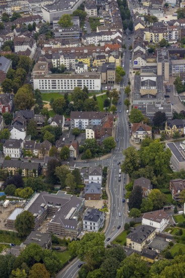 Aerial view, Ruhrstraße with view of the Boeker Foundation and the construction site for 30 lofts