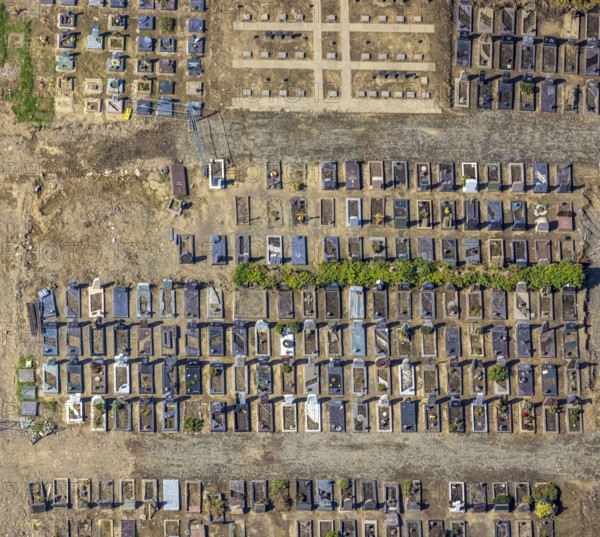 Aerial view, flood area at the river Ahr with cemetery Altenahr in Altenahr, Ahr valley,