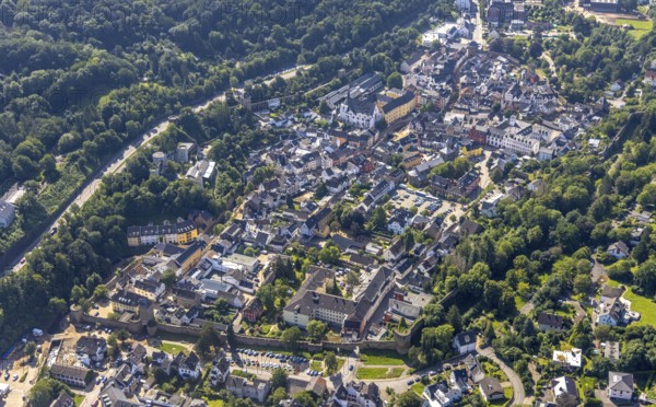 Aerial view, historic old town with St Donatus-Jesuit church and St Michael-Gymnasium as well as