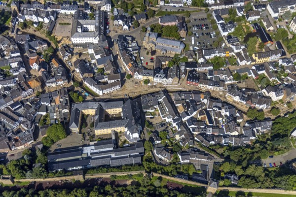 Aerial view, historic old town with St. Donatus-Jesuit church and St. Michael-Gymnasium as well as