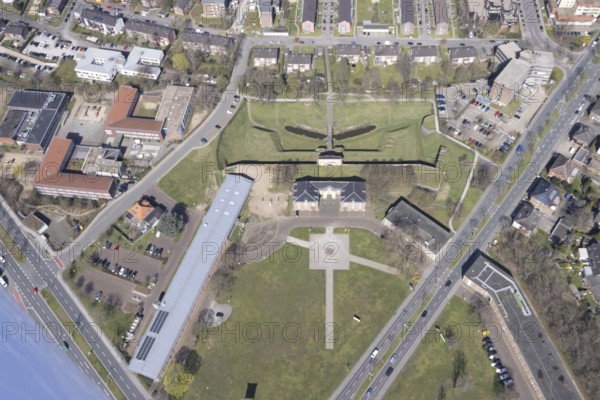 Aerial view, Citadel Wesel, Music School and Art School Wesel, LVR-Niederrheinmuseum Wesel,