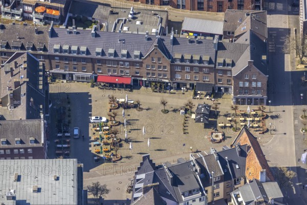 Aerial view, Kornmarkt, Wesel, Ruhr area, Lower Rhine, North Rhine-Westphalia, Germany, outdoor