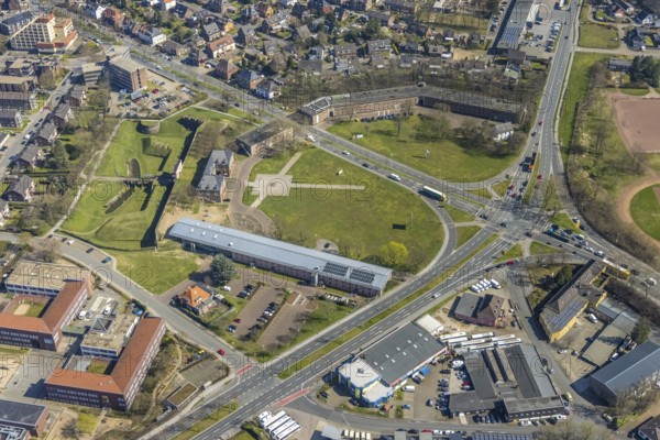 Aerial view, Citadel Wesel, Music School and Art School Wesel, LVR-Niederrheinmuseum Wesel,