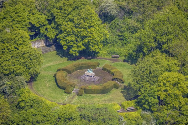 Aerial photo, castle ruins Volmarstein Castle, Volmarstein, Wetter, Ruhr area, North