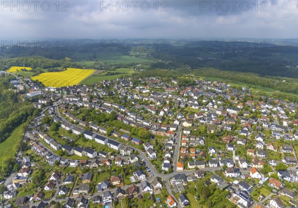 Aerial view, aerial view Grundschöttel, Wetter, Ruhr area, North Rhine-Westphalia, Germany, DE,