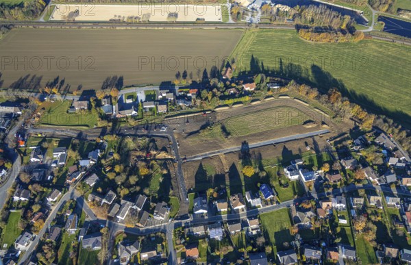 Aerial view, construction area for new housing estate between Ruhrstraße and Höhenweg in the