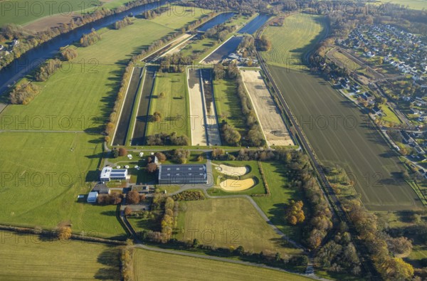 Aerial photograph, Echthausen waterworks in the Echthausen district of Wickede, Sauerland, North