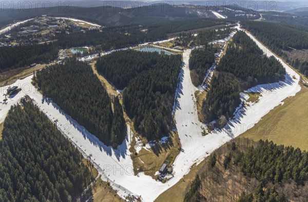 Chairlift mountain station Büre, Winterberg, Sauerland, North Rhine-Westphalia, Germany, DE,