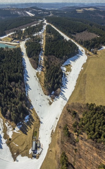 Chairlift mountain station Büre, Winterberg, Sauerland, North Rhine-Westphalia, Germany, DE,