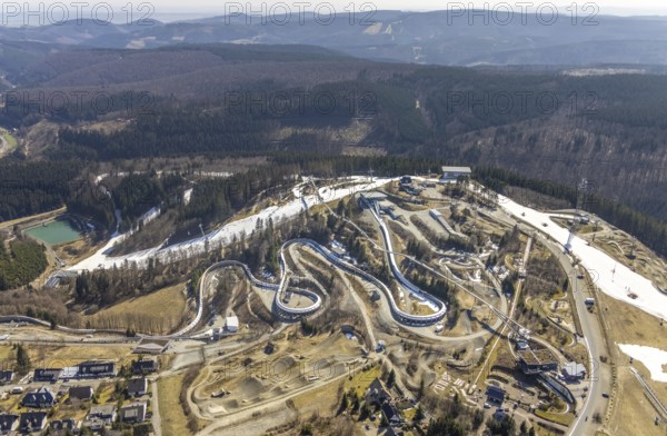 Veltins EisArena luge track and bobsleigh run, Winterberg, Sauerland, North Rhine-Westphalia,