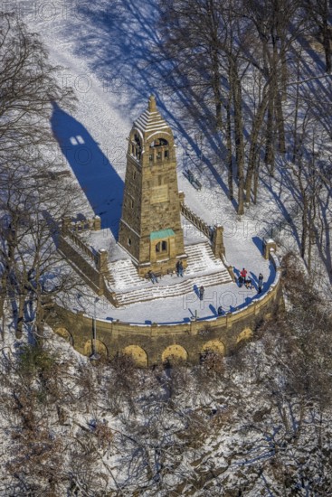 Aerial view, Berger monument on the Hohenstein, Witten, Ruhr area, North Rhine-Westphalia, Germany,