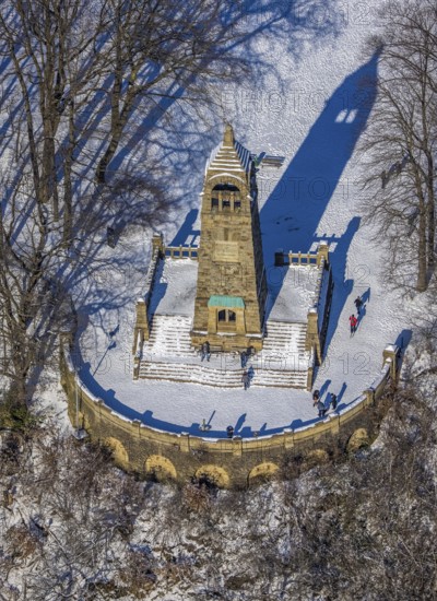 Aerial view, Berger monument on the Hohenstein, Witten, Ruhr area, North Rhine-Westphalia, Germany,