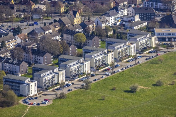 Aerial view, residential buildings Rosi-Wolfstein-Straße and Im Wullen, Annen, Witten, Ruhr area,