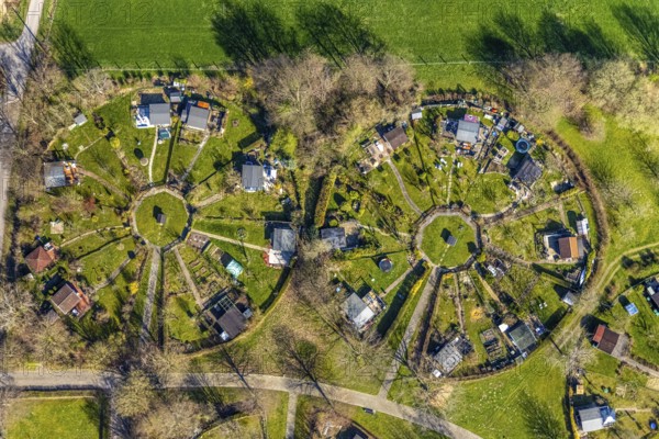 Aerial view, allotment garden association Am Heuweg, Stockum, Witten, Ruhr area, North