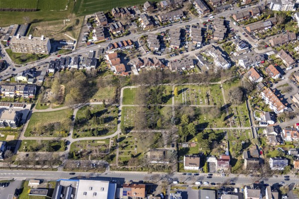 Aerial photograph, Stockum cemetery, Hörder Straße, Stockum, Witten, Ruhr area, North