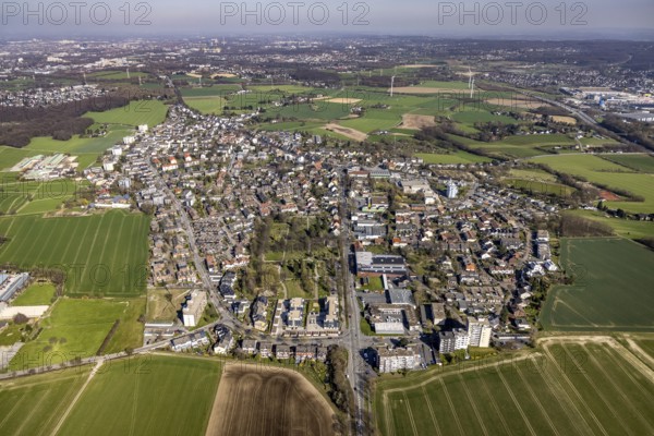 Aerial view, local view Stockum, Düren, Witten, Ruhr area, North Rhine-Westphalia, Germany, DE,