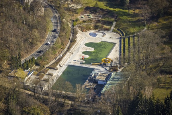 Aerial view, outdoor swimming pool Annen, Annen, Witten, Ruhr area, North Rhine-Westphalia,