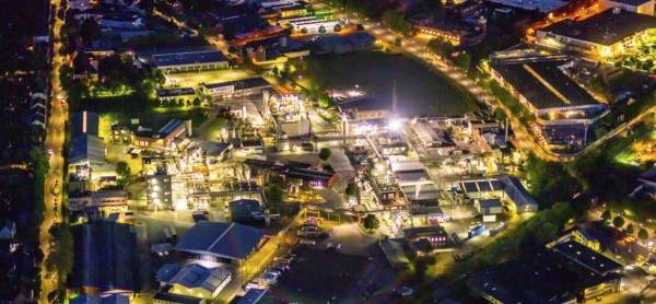 Aerial view, Evonik Industries AG premises, chemical plant, Witten, Ruhr area, North