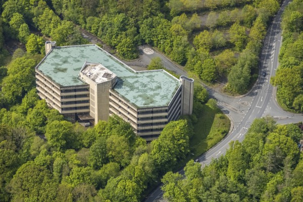 Aerial view, Demag former office tower in Demagstraße, Volmarstein, Wetter, Ruhr area, North