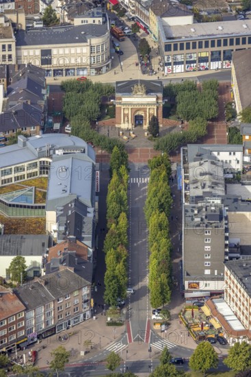 Aerial view, Berliner Tor on Berliner-Tor-Platz and Wilhelmstraße in Wesel, Lower Rhine, North