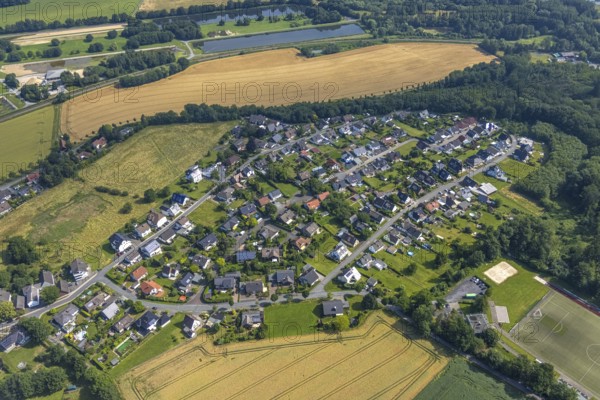 Aerial view, building land, new housing estate between Ruhrstraße and Höhenweg, housing estate