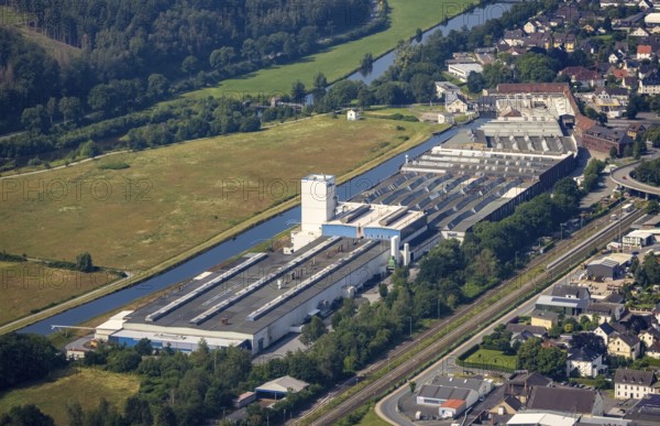 Aerial view, Wickeder Westfalenstahl GmbH am Obergraben, Echthausen, Wickede, Sauerland, North