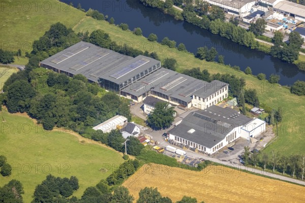 Aerial view, company premises Bongard Machines GmbH and Voß & Eiffert GmbH wire processing,
