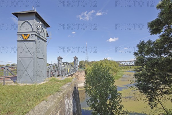 Railway lift bridge built in 1893 today's bicycle bridge, lift bridge, railway bridge, commercial