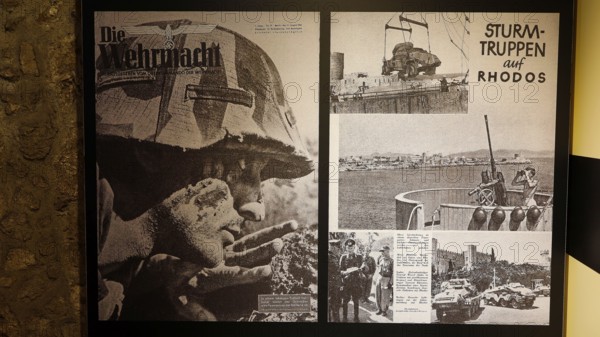 Historical propaganda posters with pictures of soldiers, Kahal Shalom Synagogue, Sephardic