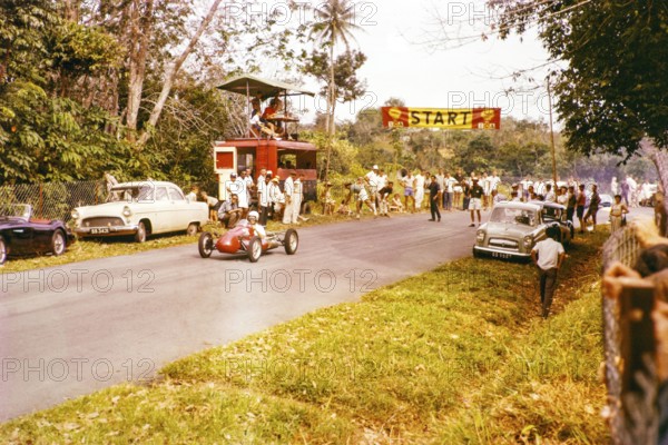 Start line of motor racing event, Gap Hill Climb, Singapore Motor Club, Singapore, south east Asia