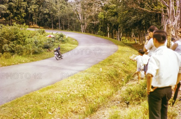 Motorcycle at motor racing event, Gap Hill Climb, Singapore Motor Club, Singapore, south east Asia