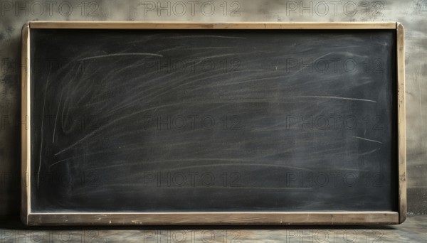 Chalk Being Erased From A Blackboard By Rubbing It Off, Showing The Marks Left Behind By The