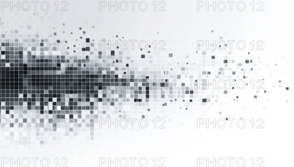 Abstract Geometric Composition Featuring Squares In Shades Of Grey On A White Background With